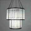 Caledon Two-Tier Chandelier With Glass Rods -Home-Lighting Sale mlf319pcmbk grey