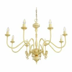 Flemish Candle-Style Brass Single Tier Chandelier, Eight-Light 14 Flemish Candle-Style Brass Single Tier Chandelier, Eight-Light -Home-Lighting Sale mlf324 11