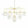 Siena Art Deco Three-Tier Brass Chandelier, 13-Light