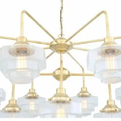 Siena Art Deco Three-Tier Brass Chandelier, 13-Light -Home-Lighting Sale mlf327polbrs 5