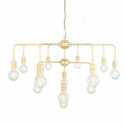 Pisa Three-Tier Bare Bulb Brass Chandelier, 13-Light -Home-Lighting Sale mlf328polbrs 1
