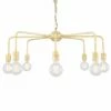 Pisa Single Tier Bare Bulb Brass Chandelier, Eight-Light -Home-Lighting Sale mlf330polbrs 1