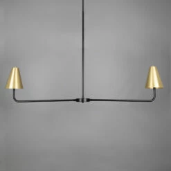 Riverton Black / Brass Minimalist Island Chandelier