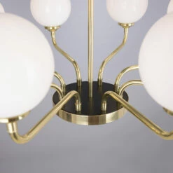 Branford Opal Glass Globe Brass Chandelier, Eight-Arm -Home-Lighting Sale mlf339polbrs 5