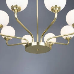 Branford Opal Glass Globe Brass Chandelier, Eight-Arm -Home-Lighting Sale mlf339polbrs 6