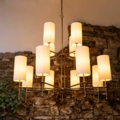 Arizona Modern Brass Two-Tier Chandelier, 12-Arm -Home-Lighting Sale mlf342antbrs 1