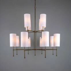 Arizona Modern Brass Two-Tier Chandelier, 12-Arm -Home-Lighting Sale mlf342antbrs 3 1