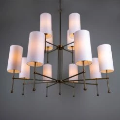 Arizona Modern Brass Two-Tier Chandelier, 12-Arm -Home-Lighting Sale mlf342antbrs 4 1