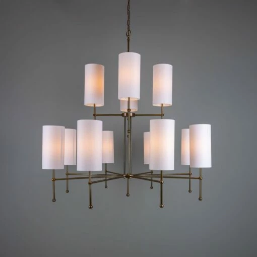 Arizona Modern Brass Two-Tier Chandelier, 12-Arm -Home-Lighting Sale mlf342antbrs 5