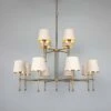 California Modern Brass Two-Tier Chandelier, 12-Arm 1 California Modern Brass Two-Tier Chandelier, 12-Arm -Home-Lighting Sale mlf344antbrs