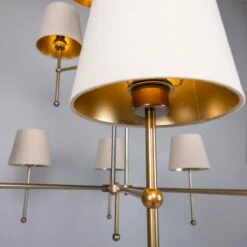 California Modern Brass Two-Tier Chandelier, 12-Arm -Home-Lighting Sale mlf344antbrs 11
