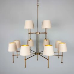 California Modern Brass Two-Tier Chandelier, 12-Arm -Home-Lighting Sale mlf344antbrs 3