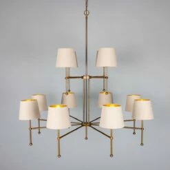 California Modern Brass Two-Tier Chandelier, 12-Arm -Home-Lighting Sale mlf344antbrs 4