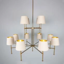 California Modern Brass Two-Tier Chandelier, 12-Arm -Home-Lighting Sale mlf344antbrs 6