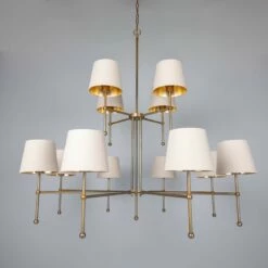 California Modern Brass Two-Tier Chandelier, 12-Arm -Home-Lighting Sale mlf344antbrs 8