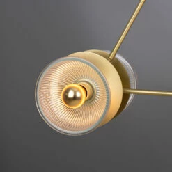 Eclipse Brass And Holophane Glass Dish Chandelier -Home-Lighting Sale mlf346satbrs 1