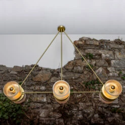 Eclipse Brass And Holophane Glass Dish Chandelier -Home-Lighting Sale mlf346satbrs 4