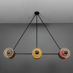 Eclipse Multicoloured Holophane Glass Dish Chandelier -Home-Lighting Sale mlf348pcmbk