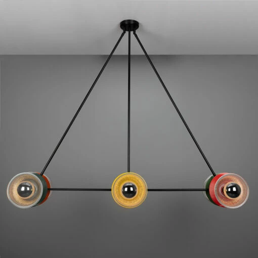 Eclipse Multicoloured Holophane Glass Dish Chandelier -Home-Lighting Sale mlf348pcmbk 1