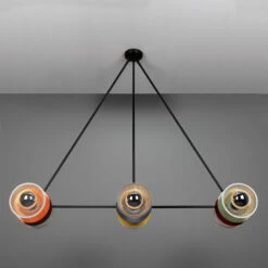 Eclipse Multicoloured Holophane Glass Dish Chandelier -Home-Lighting Sale mlf348pcmbk 4