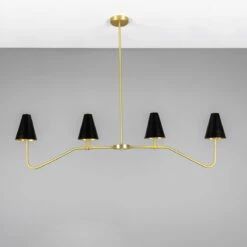 Salvador Island Bar Chandelier With Brass Shades