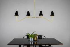 Salvador Island Bar Chandelier With Brass Shades -Home-Lighting Sale mlf349satbrs lifestyle 1