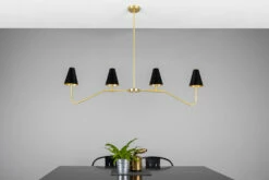 Salvador Island Bar Chandelier With Brass Shades -Home-Lighting Sale mlf349satbrs lifestyle 3