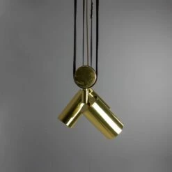 Holmes Linear Island Pendant With Leather Straps, Five-Light -Home-Lighting Sale mlf352pcmbkpolbrs 5