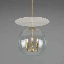 Casablanca Modern Open Glass Globe Mini Chandelier With Disc, Three-Light 24 Casablanca Modern Open Glass Globe Mini Chandelier With Disc, Three-Light -Home-Lighting Sale mlf353satbrspcwte 1