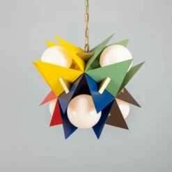 Bisbee Multicoloured Avant-garde Chandelier With Opal Glass Globes, Six-Light -Home-Lighting Sale mlf355multi 2