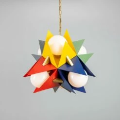 Bisbee Multicoloured Avant-garde Chandelier With Opal Glass Globes, Six-Light -Home-Lighting Sale mlf355multi 5