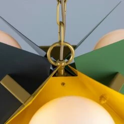 Bisbee Multicoloured Avant-garde Chandelier With Opal Glass Globes, Six-Light -Home-Lighting Sale mlf355multi 9