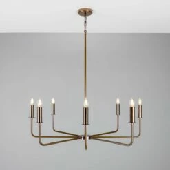 Irvine Modern Brass Chandelier, Eight-Light