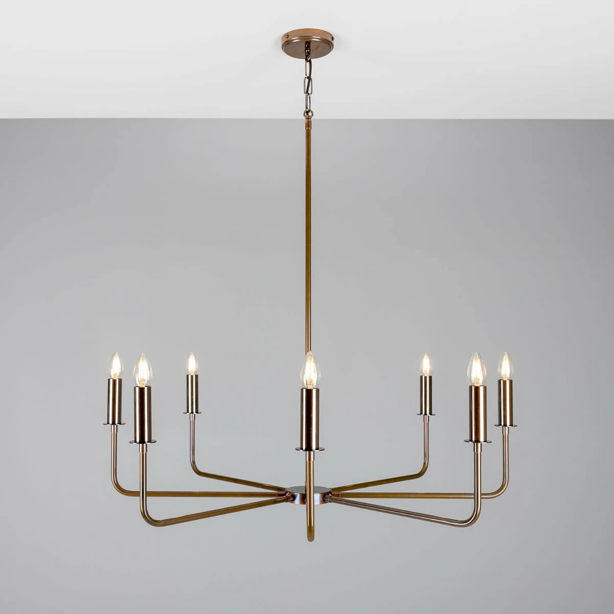 Irvine Modern Brass Chandelier, Eight-Light 2 Irvine Modern Brass Chandelier, Eight-Light