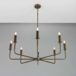 Irvine Modern Brass Chandelier, Eight-Light 24 Irvine Modern Brass Chandelier, Eight-Light -Home-Lighting Sale mlf357antbrs 2
