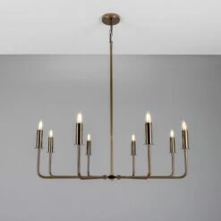 Irvine Modern Brass Chandelier, Eight-Light 25 Irvine Modern Brass Chandelier, Eight-Light -Home-Lighting Sale mlf357antbrs 3