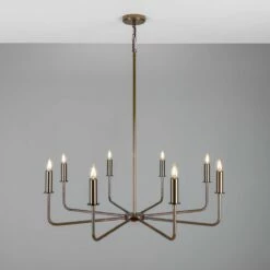 Irvine Modern Brass Chandelier, Eight-Light 26 Irvine Modern Brass Chandelier, Eight-Light -Home-Lighting Sale mlf357antbrs 4