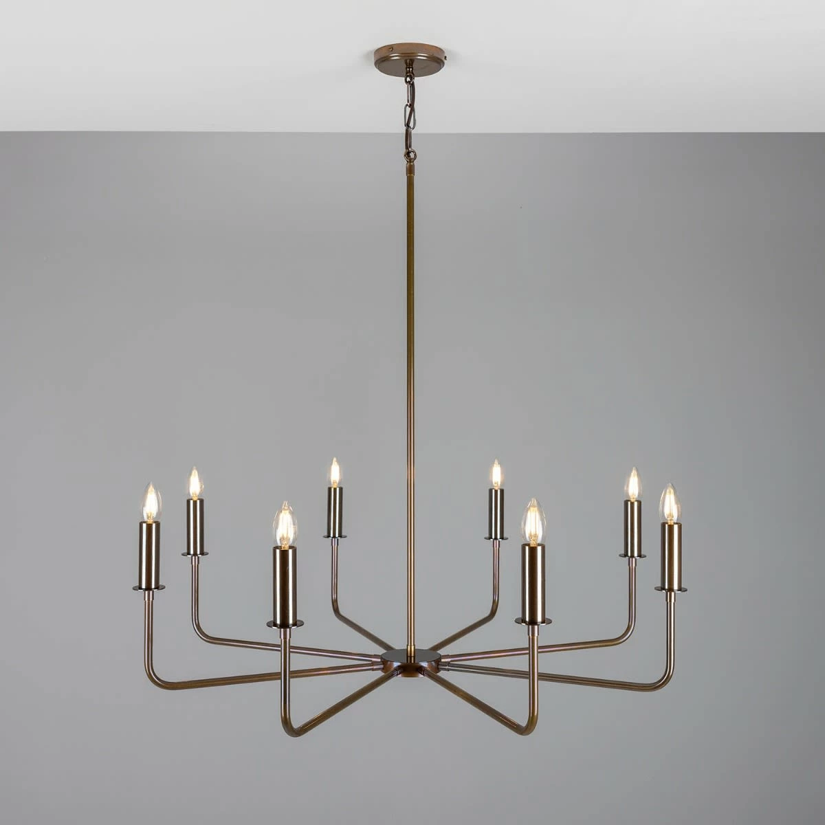 Irvine Modern Brass Chandelier, Eight-Light 7 Irvine Modern Brass Chandelier, Eight-Light - Image 6