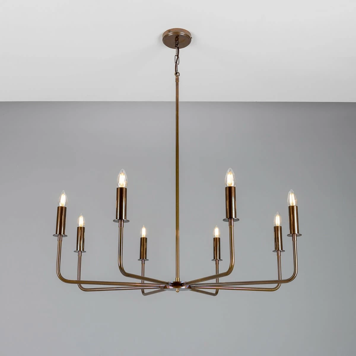 Irvine Modern Brass Chandelier, Eight-Light 9 Irvine Modern Brass Chandelier, Eight-Light - Image 8