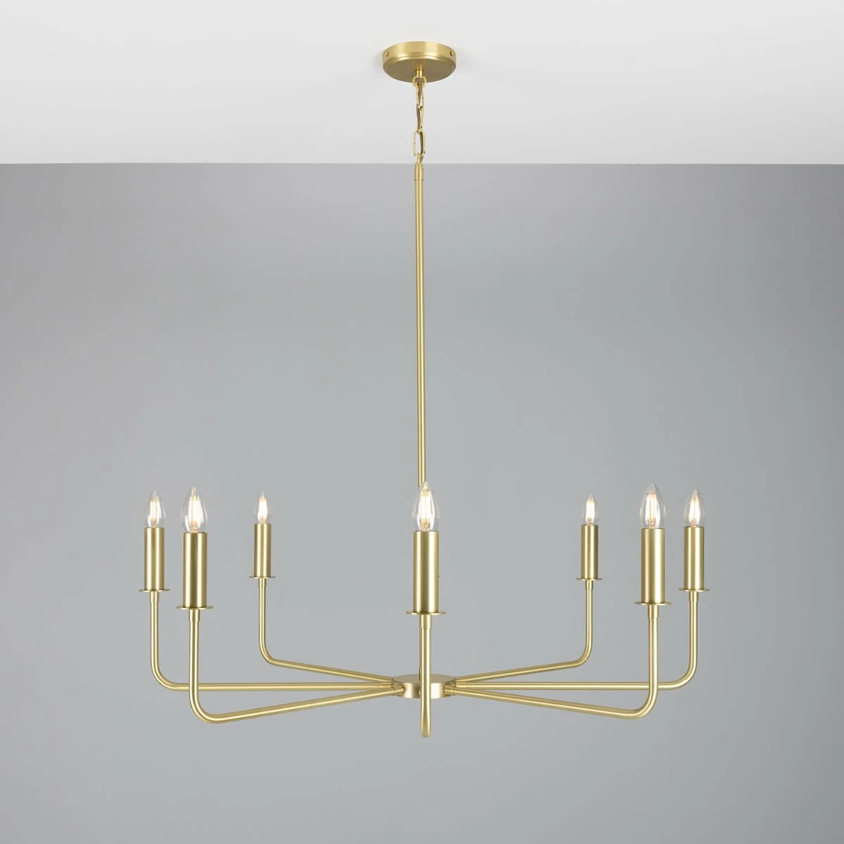 Irvine Modern Brass Chandelier, Eight-Light 14 Irvine Modern Brass Chandelier, Eight-Light - Image 13