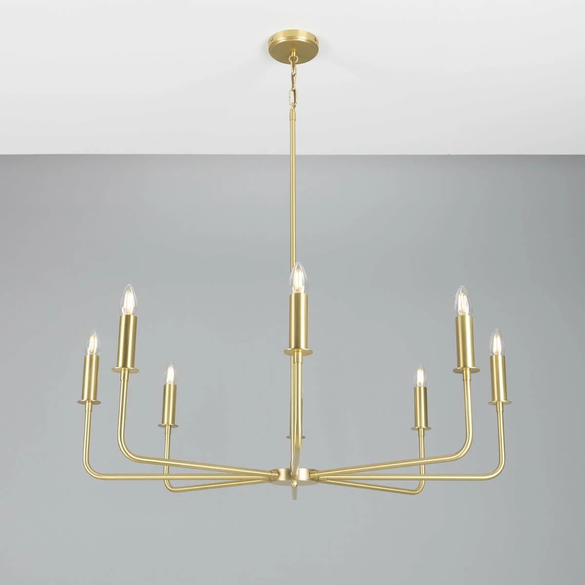 Irvine Modern Brass Chandelier, Eight-Light 16 Irvine Modern Brass Chandelier, Eight-Light - Image 15