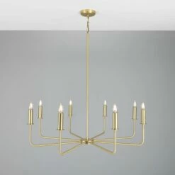 Irvine Modern Brass Chandelier, Eight-Light 36 Irvine Modern Brass Chandelier, Eight-Light -Home-Lighting Sale mlf357satbrs 3