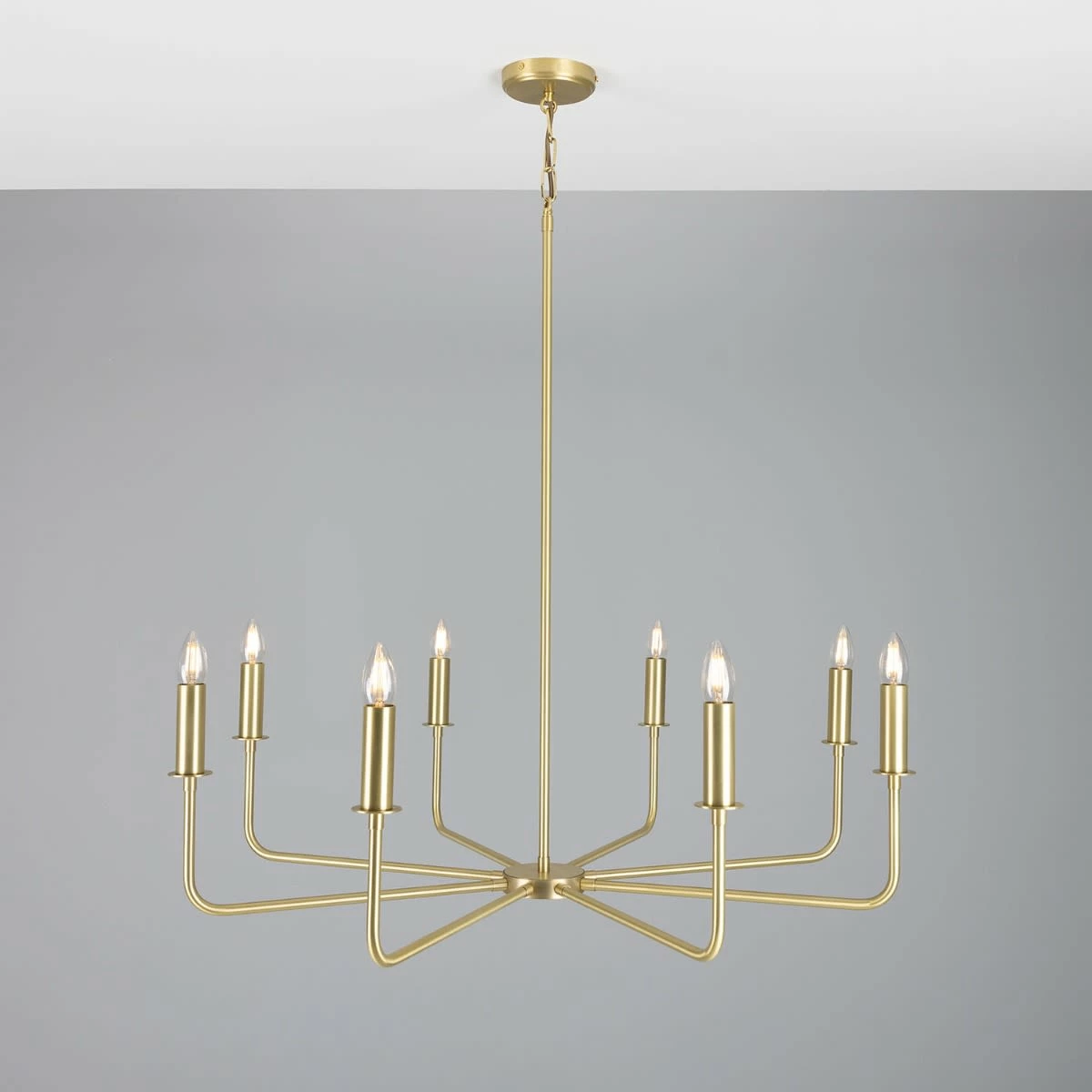 Irvine Modern Brass Chandelier, Eight-Light 17 Irvine Modern Brass Chandelier, Eight-Light - Image 16