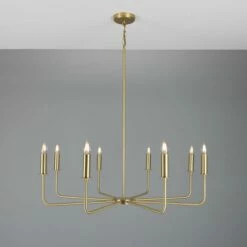 Irvine Modern Brass Chandelier, Eight-Light 37 Irvine Modern Brass Chandelier, Eight-Light -Home-Lighting Sale mlf357satbrs 4