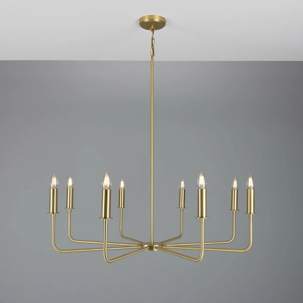 Irvine Modern Brass Chandelier, Eight-Light 18 Irvine Modern Brass Chandelier, Eight-Light - Image 17