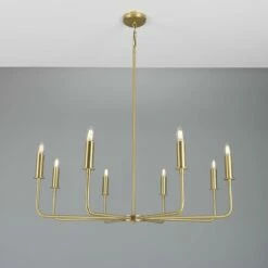 Irvine Modern Brass Chandelier, Eight-Light 38 Irvine Modern Brass Chandelier, Eight-Light -Home-Lighting Sale mlf357satbrs 5