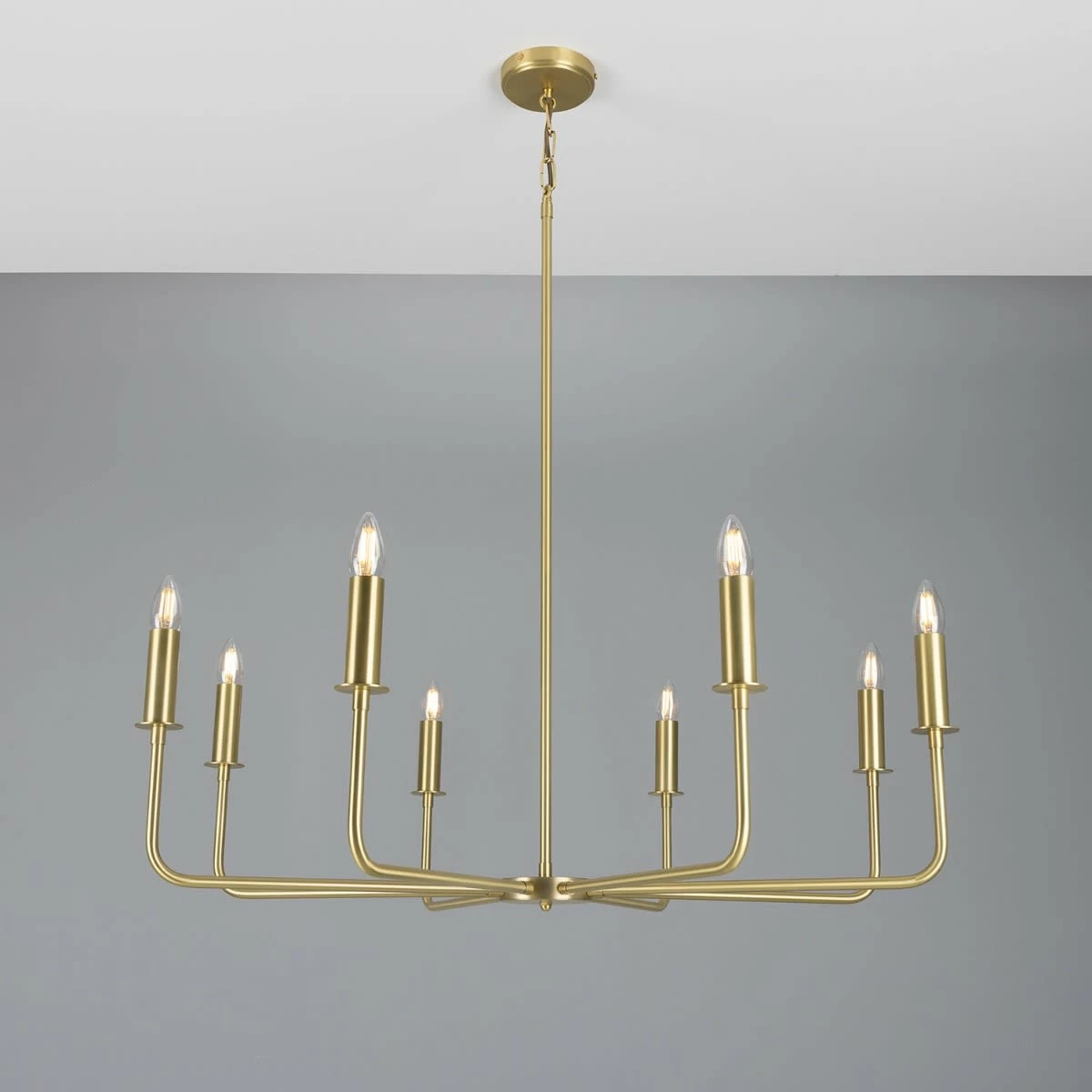 Irvine Modern Brass Chandelier, Eight-Light 19 Irvine Modern Brass Chandelier, Eight-Light - Image 18