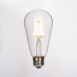 LED Teardrop Filament Bulb Dimmable E26 6W 2200k 320lm 5.3"
