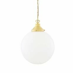 Yerevan Opal Glass Globe Pendant Light 11.8" -Home-Lighting Sale mlp000satbrs