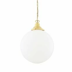 Yerevan Opal Glass Globe Pendant Light 11.8" -Home-Lighting Sale mlp000satbrs 1